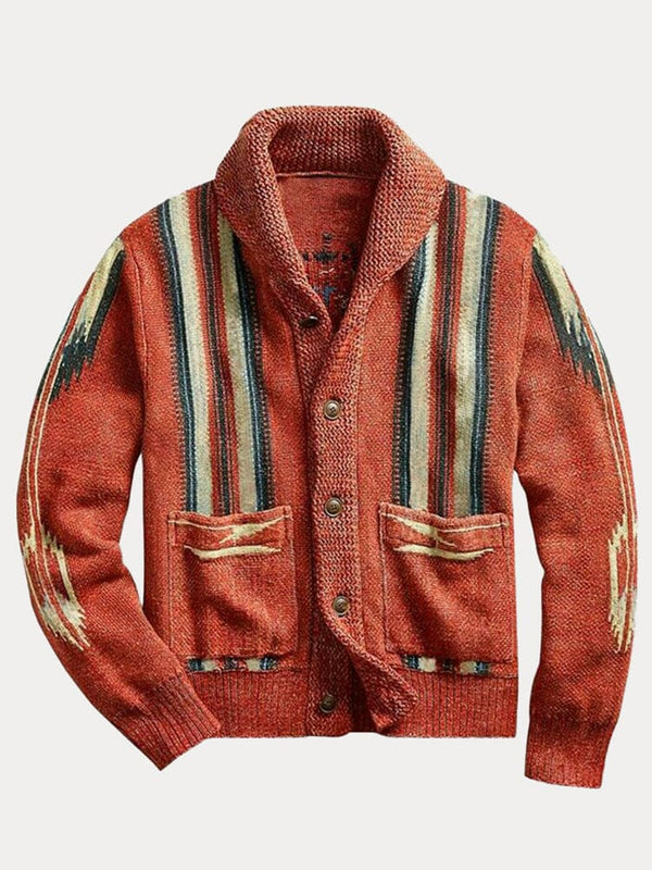 Vintage-Strickjacke mit Grafik-Print