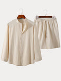 Einfarbiges Hemd- und Shorts-Set