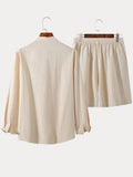 Einfarbiges Hemd- und Shorts-Set