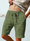 Baumwoll-Leinen Shorts mit Kordelzug