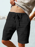 Baumwoll-Leinen Shorts mit Kordelzug