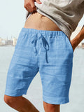 Baumwoll-Leinen Shorts mit Kordelzug