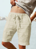 Baumwoll-Leinen Shorts mit Kordelzug