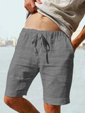 Baumwoll-Leinen Shorts mit Kordelzug