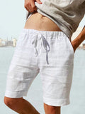 Baumwoll-Leinen Shorts mit Kordelzug