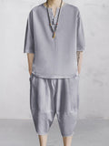 Casual weiches zweiteiliges Baumwoll Leinen Set