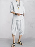 Casual weiches zweiteiliges Baumwoll Leinen Set