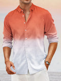 Lässiges Herren Hemd mit Farbverlauf und Colorblock