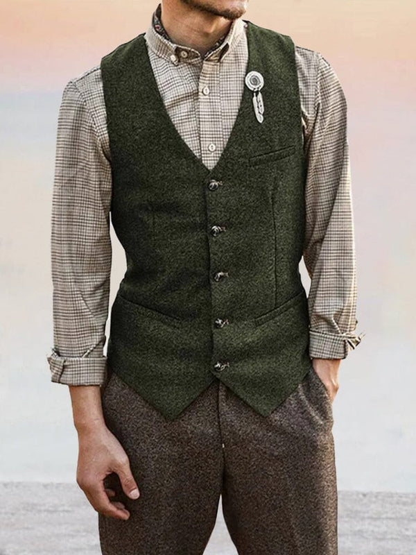 Klassische Tweed Anzugweste