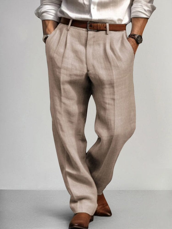 Premium Baumwoll-Leinen-Hose Relaxed Fit
