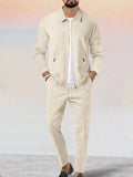 Athleisure weiches Waffelstrick Jacken Set