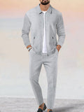 Athleisure weiches Waffelstrick Jacken Set