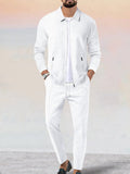 Athleisure weiches Waffelstrick Jacken Set