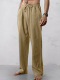 Casual Straight Leg Baumwoll Leinen Hose