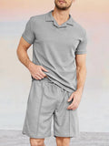 2-teiliges Athleisure-Outfit aus Waffelstrick