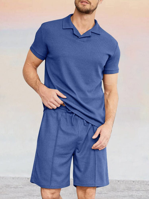 2-teiliges Athleisure-Outfit aus Waffelstrick