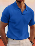Schlichtes atmungsaktives Waffel-Shirt mit Reverskragen