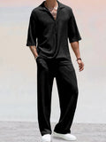 Casual Shirt Set mit Wasserwellen Struktur