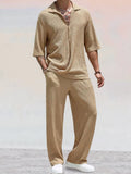 Casual Shirt Set mit Wasserwellen Struktur