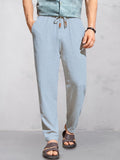 Lässige Baumwoll-Leinen-Hose mit geradem Schnitt