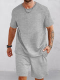 Casual schlichtes Waffelstrick Trainingsanzug Set