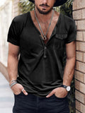 Lässiges essenzielles Henley-Shirt