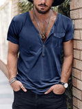Lässiges essenzielles Henley-Shirt