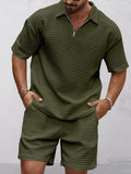 Lässiges Waffelstrick Casual Set