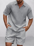 Lässiges Waffelstrick Casual Set