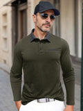 Essential Color-Block Langarm-Poloshirt