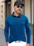 Essential Color-Block Langarm-Poloshirt