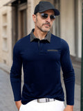 Essential Color-Block Langarm-Poloshirt