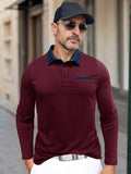 Essential Color-Block Langarm-Poloshirt