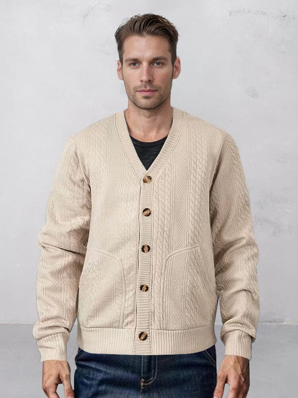 Weicher Jacquard-Cardigan im Utility-Stil