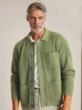 Bequeme Strickjacke mit Polokragen