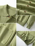 Bequeme Strickjacke mit Polokragen