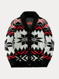Dicke Strickjacke mit Jacquardmuster