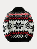 Dicke Strickjacke mit Jacquardmuster