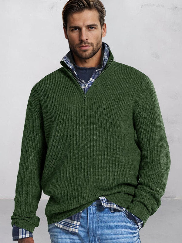 Lässiger Stehkragen-Strickpullover