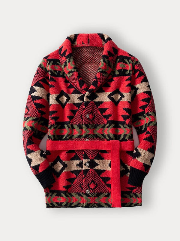 Vintage Jacquard-Strick-Cardigan