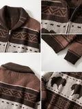Vintage Jacquard-Cardigan im Western-Stil