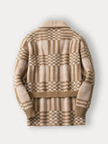Bequemer Karo-Strick-Cardigan mit Gürtel