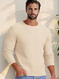 Lässiger Regular Fit Waffle-Strick-Pullover
