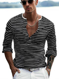 Bequemes gestreiftes Henley-Shirt