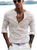 Bequemes gestreiftes Henley-Shirt