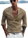 Bequemes gestreiftes Henley-Shirt