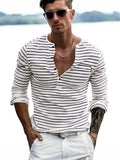 Bequemes gestreiftes Henley-Shirt