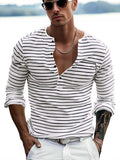 Bequemes gestreiftes Henley-Shirt