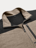 Lässiges strukturiertes Colorblock-Poloshirt