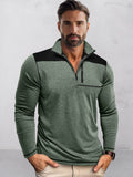 Lässiges strukturiertes Colorblock-Poloshirt